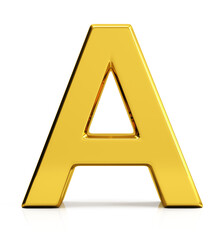 Letter A. Front view. 3d render