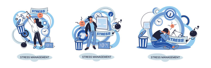 Stress management abstract metaphor, pressure control, depression, emotional tension, mental health management, physical and psychological stress. Way to lead an active, productive and fulfilling life