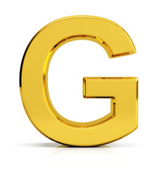 Letter G. Front view. 3d render