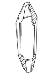 Illustration of crystal or mineral. Jewelry precious or semiprecious gem stone.