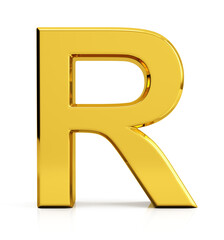 Letter R. Front view. 3d render - obrazy, fototapety, plakaty