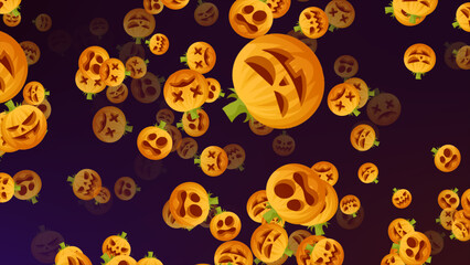 Background With Nice Halloween Pumpkins