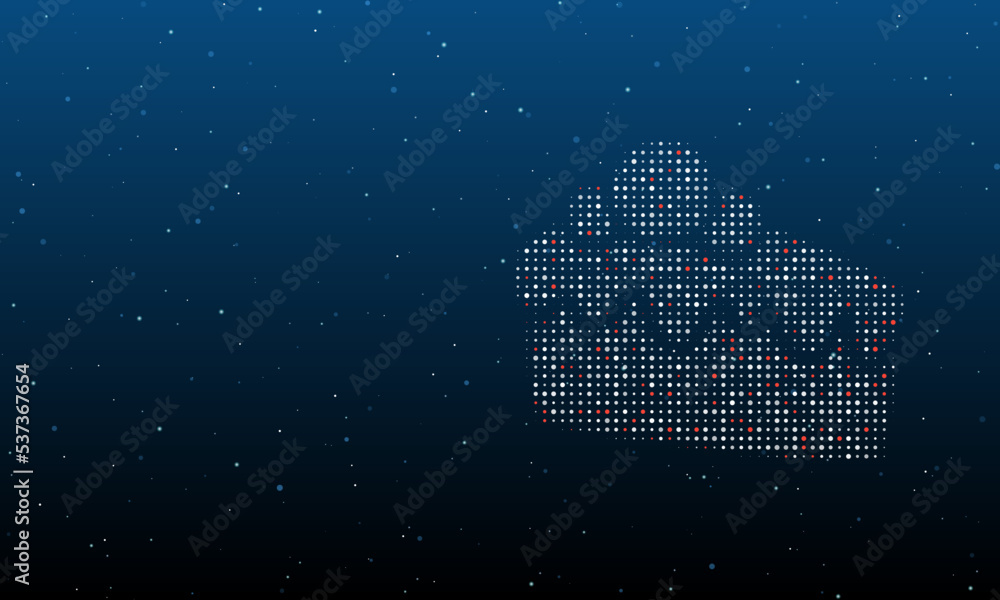 Poster on the right is the piece of cake symbol filled with white dots. background pattern from dots and ci