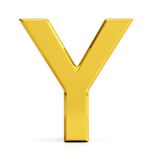 Letter Y. Front view. 3d render