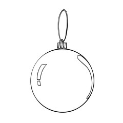 Line art christmas ball isolated