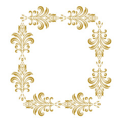 Vintage baroque frame scroll ornament engraving border floral retro pattern antique style acanthus foliage swirl decorative design element filigree calligraphy.