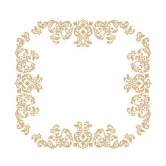 Vintage baroque frame scroll ornament engraving border floral retro pattern antique style acanthus foliage swirl decorative design element filigree calligraphy.