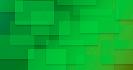 Modern green bokeh background with paper layers for art banner design