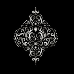 Vintage baroque frame scroll ornament engraving border floral retro pattern antique style acanthus foliage swirl decorative design element filigree calligraphy.