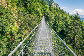 Ponte Avis Tibetan bridge in Veneto, Italy