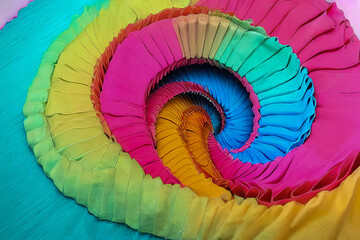 abstract colorful spiral of fabric 
