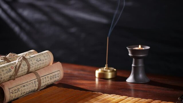 old book in ancient study