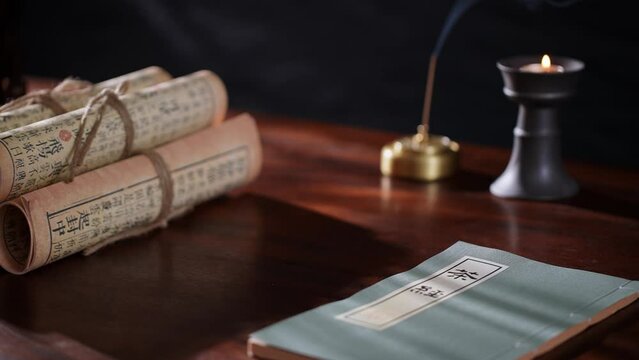 old book in ancient study
