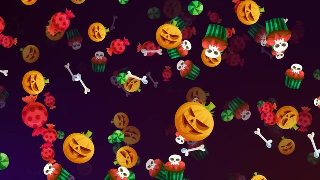 4K Halloween Icons, Animation Loop. 