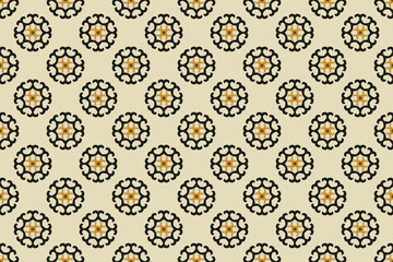 Decorative flowers seamless pattern abstract shapes geometric motif continuous floral background. Modern fabric design textile swatch all over print block.