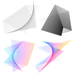 Set Abstract lines design element on white background of angle waves. Vector Illustration eps 10 for grunge elegant business card, print brochure, flyer, banners, cover book, label, fabric