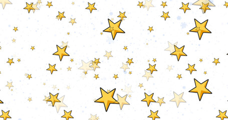 Image of stars falling over white background