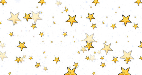 Image of stars falling over white background