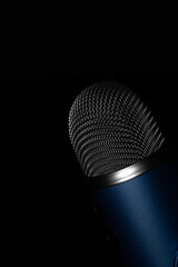 microphone on black background