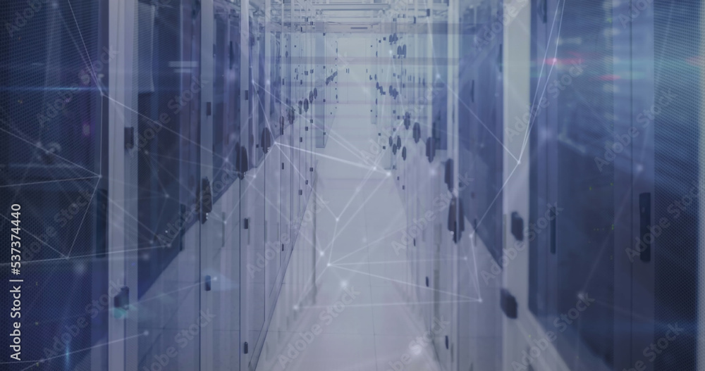 Poster image of data processing over server room