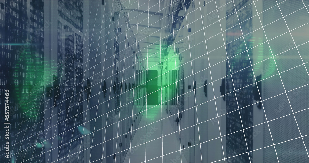 Poster image of data processing over server room