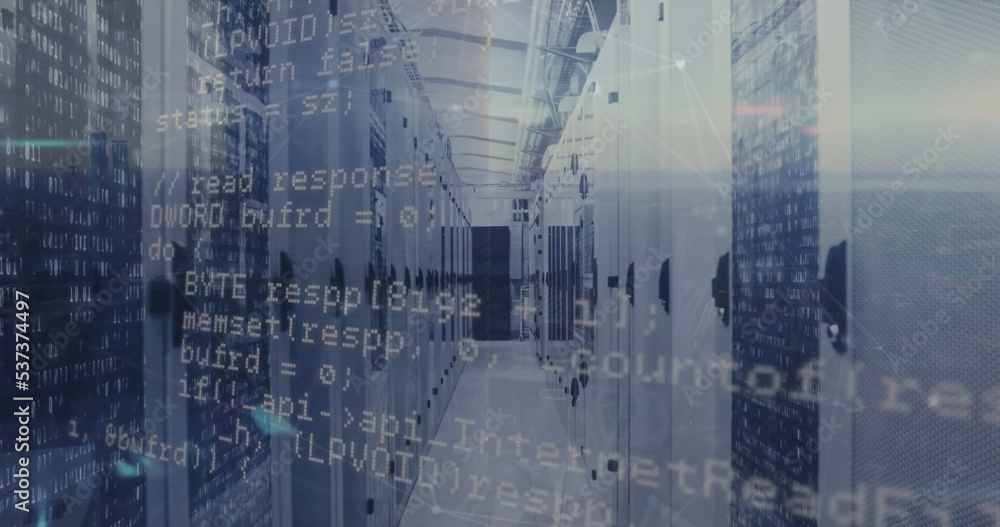 Poster image of data processing over server room