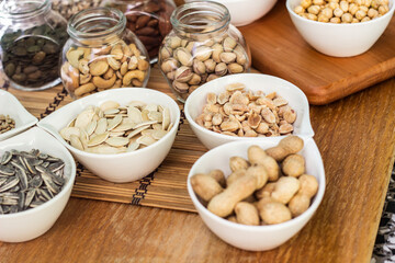 Nuts healthy fat and protein food and snack