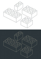 Plastic building blocks drawings