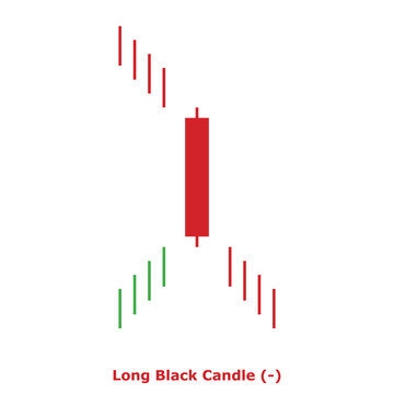 Long Black Candle (-) Green & Red - Square