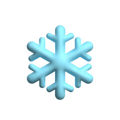 Blue snowflake. 3d vector icon. Cartoon minimal style.