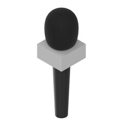 3d rendering illustration of a news microphone