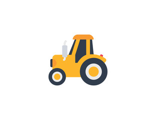 Tractor Vector Isolated Emoticon. Tractor Ico