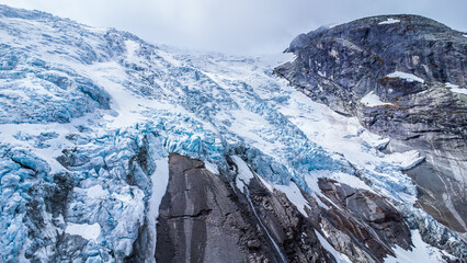 Closeup of the Jostedalsbreen glacier in Norway