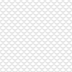 Vector geometric seamless pattern in art deco style. Simple abstract light gray and white background with curved shapes, fish scale, mesh ornament. Subtle minimal texture. Repeated decorative design © Olgastocker