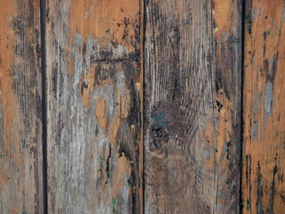 boards from old doors, cracks and paint residues
