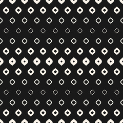 Vector halftone texture. Simple monochrome seamless pattern with gradient transition effect. Black and white geometric background with rounded shapes, drops, petals. Modern abstract repeat design