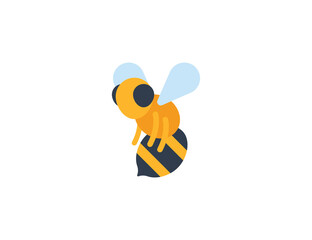 Honey bee vector isolated icon. Emoji illustration. Wasp vector emoticon - obrazy, fototapety, plakaty