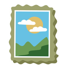 post stamp with landscape