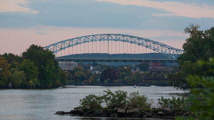 Sunrise image of the Arrigoni Bridge in Middletown, CT 