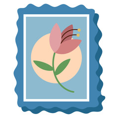 post stamp with flower