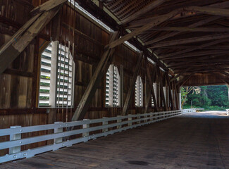 Fototapeta premium Dorena Covered Bridge near Lane County, Oregon, United States 