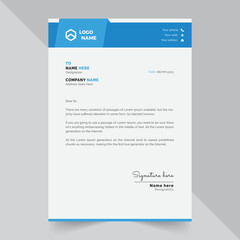 Business Letterhead With Blue Shape
