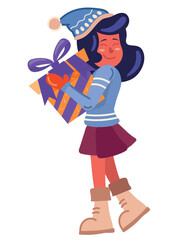 woman with christmas gift