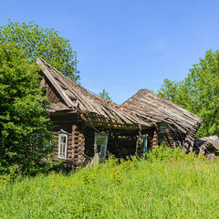 Fototapeta na wymiar houses in an abandoned village