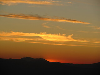 sunset over the mountains
