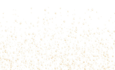 Fototapeta na wymiar Underwater fizzing bubbles, soda or champagne carbonated drink, orange sparkling water. Effervescent drink. Aquarium, sea, ocean bubbles vector illustration.