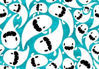 Halloween ghost seamless cartoon pattern for wrapping paper and kids clothes print and fabrics and linens