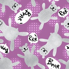 Cartoon bears seamless animals pattern for wrapping paper and fabrics and accessories and linens and packaging