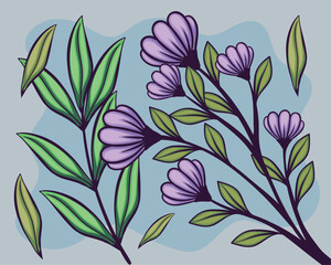 purple flowers garden pattern