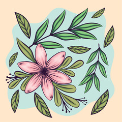 flower and leafs pattern